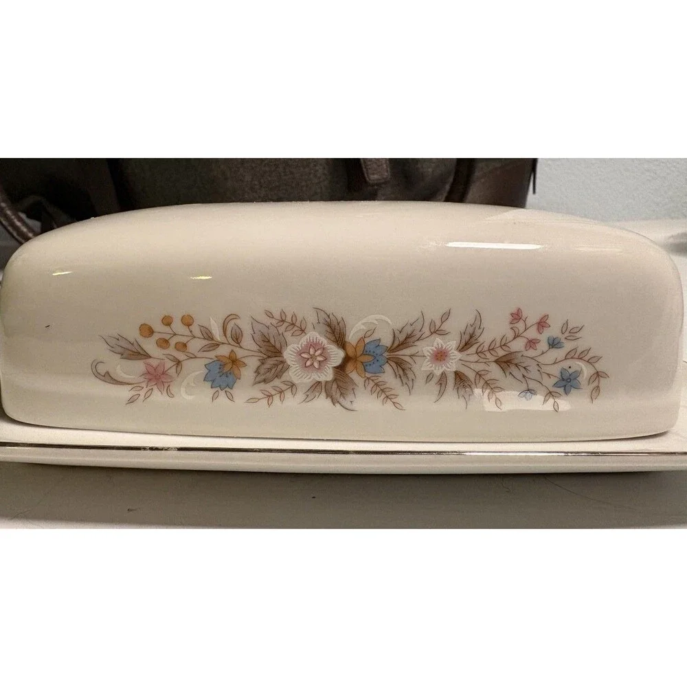 Antique Society Fine China Covered Butter Dish First Lady Floral 4764
